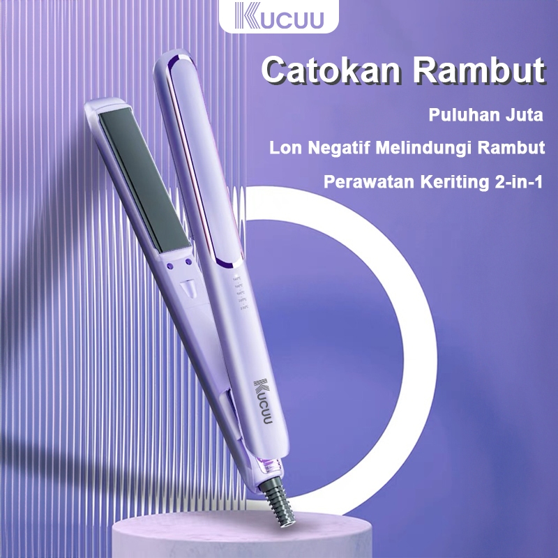 KUCUU Catokan Rambut catokan curly catok 2 in 1 Hair Straightener Pemanasan Cepat Dalam 10 Detik