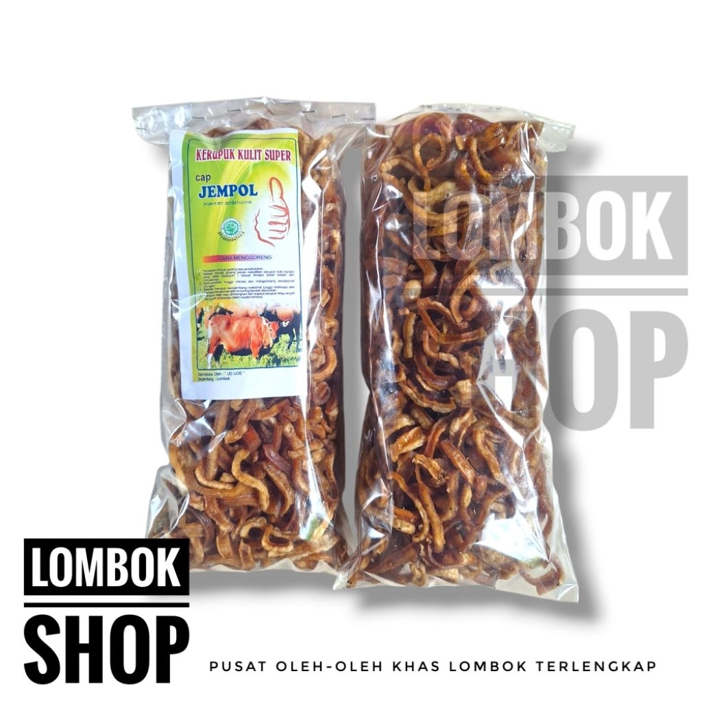 

Kerupuk Krupuk Kulit Sapi Stik Mentah Super Khas Lombok Cap Jempol 500 Gram