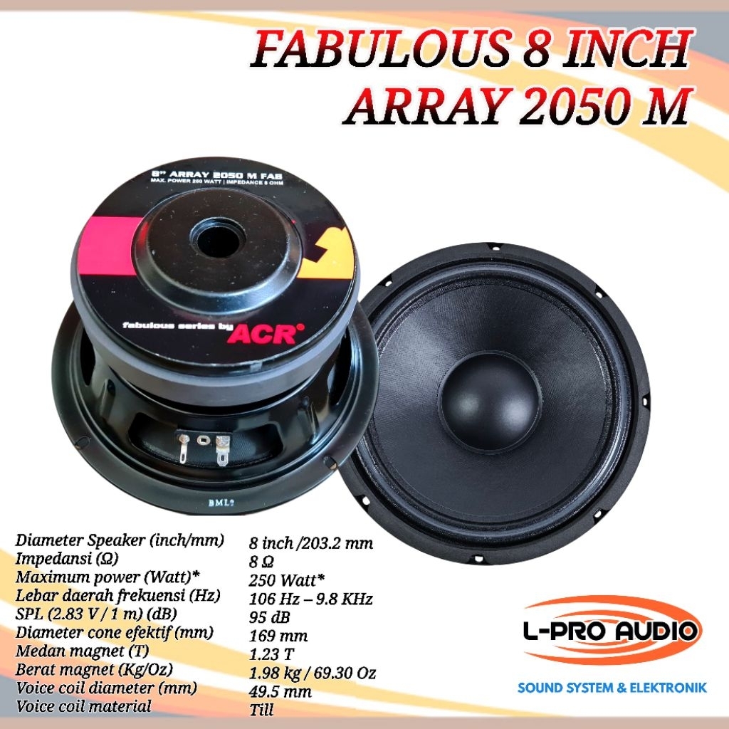 Speaker ACR Fabulous 8" array 2050 fabolus