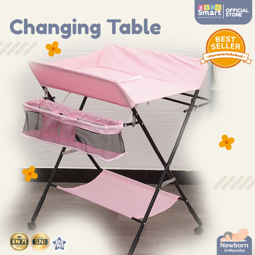 Meja Ganti Popok Bay | BEBE SMART Changing Table Bayi |  Baby Tafel Alas Ganti Popok Bayi