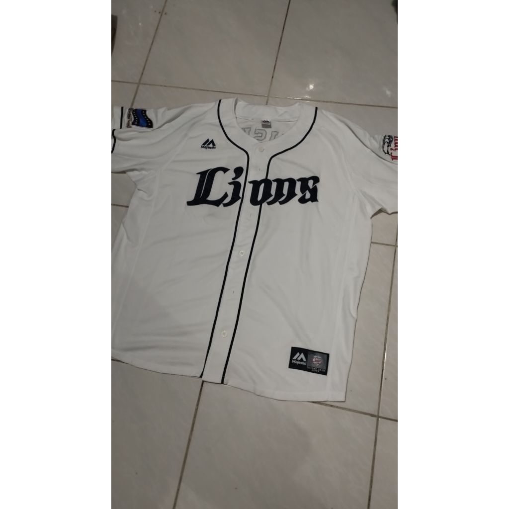 Jersey baseball Majestic LIONS Japan XL