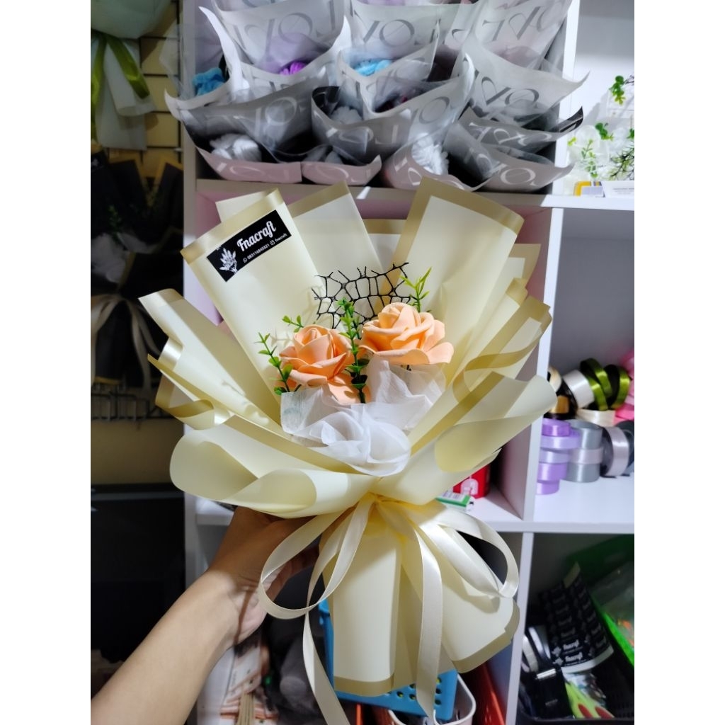 BUKET BUNGA MINI/BUKET SPONS 2 TANGKAI