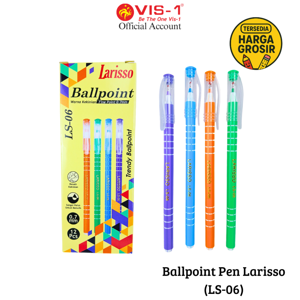 

Larisso Ballpoint kode LS-06 / Fine Point 0.7mm / Stationery / Pen / Pulpen / Harga 1pack