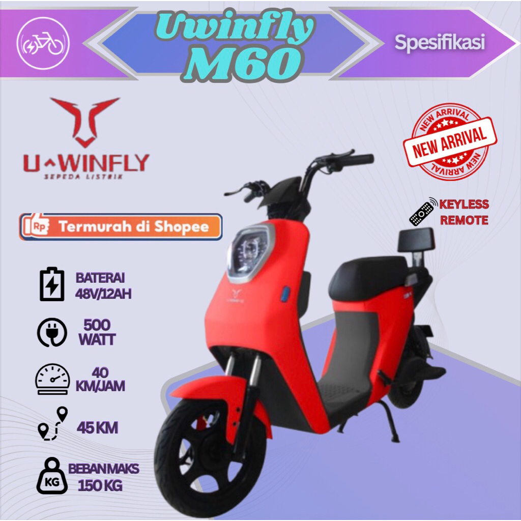 Sepeda Listrik Uwinfly M60 Motor Sepeda Listrik Murah Garansi Resmi U WINFLY