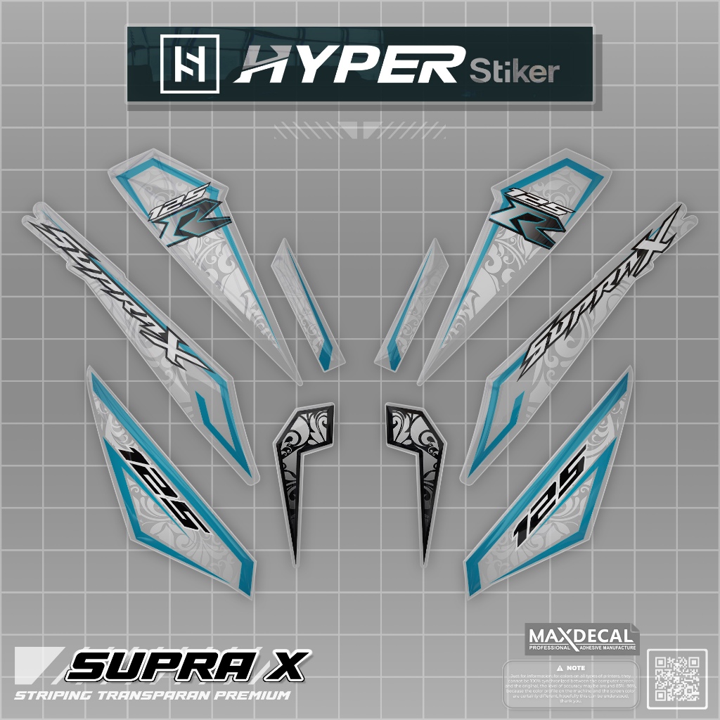 STRIPING TRANSPARAN SUPRA X 125/STIKER VARIASI SUPRA X/STRIPING MOTOR SUPRA X 125 LAMA