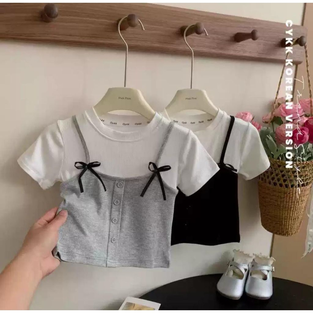 Blouse atasan anak perempuan rompi pita 1-8 thn