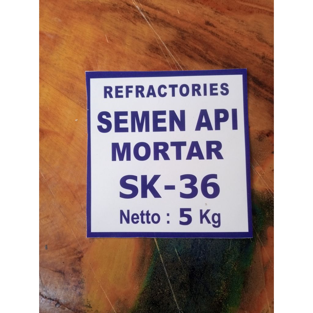 ‎🔥 SEMEN API MORTAR SK-36 – Refractory Mortar Tahan Panas 1650°C (Kemasan 5 Kg)