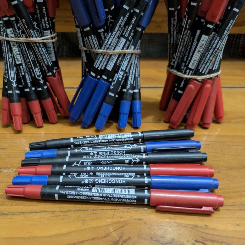 

HANJIANG Spidol Permanen MARKER/Penanda Permanen Black Dual Tip Spidol+Balpoin