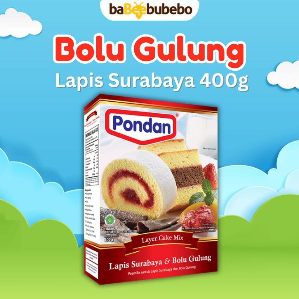 

Pondan Bolu Gulung Bolu Lapis Surabaya 400g