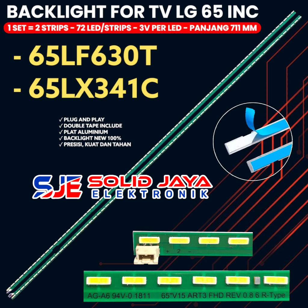 BACKLIGT TV LED LG 65 INCH 65LF630 65LX341 65LF630T 65LX341C 65LF 65LX LAMPU BL 72K 3V SMD