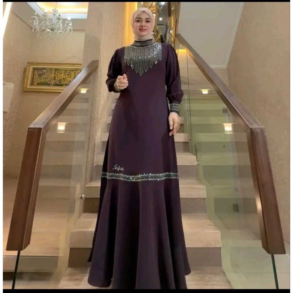 Gamis NAJWA Abaya/ HIKMAT ke  jameera dress model harmid payet