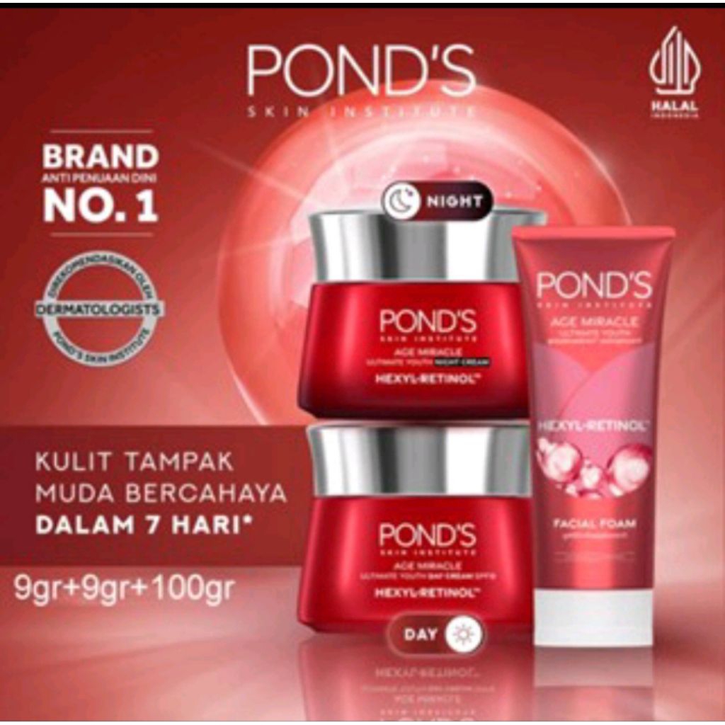 PONDS AGE MIRACLE ULTIMATE CREAM PAGI DAN MALAM 9G