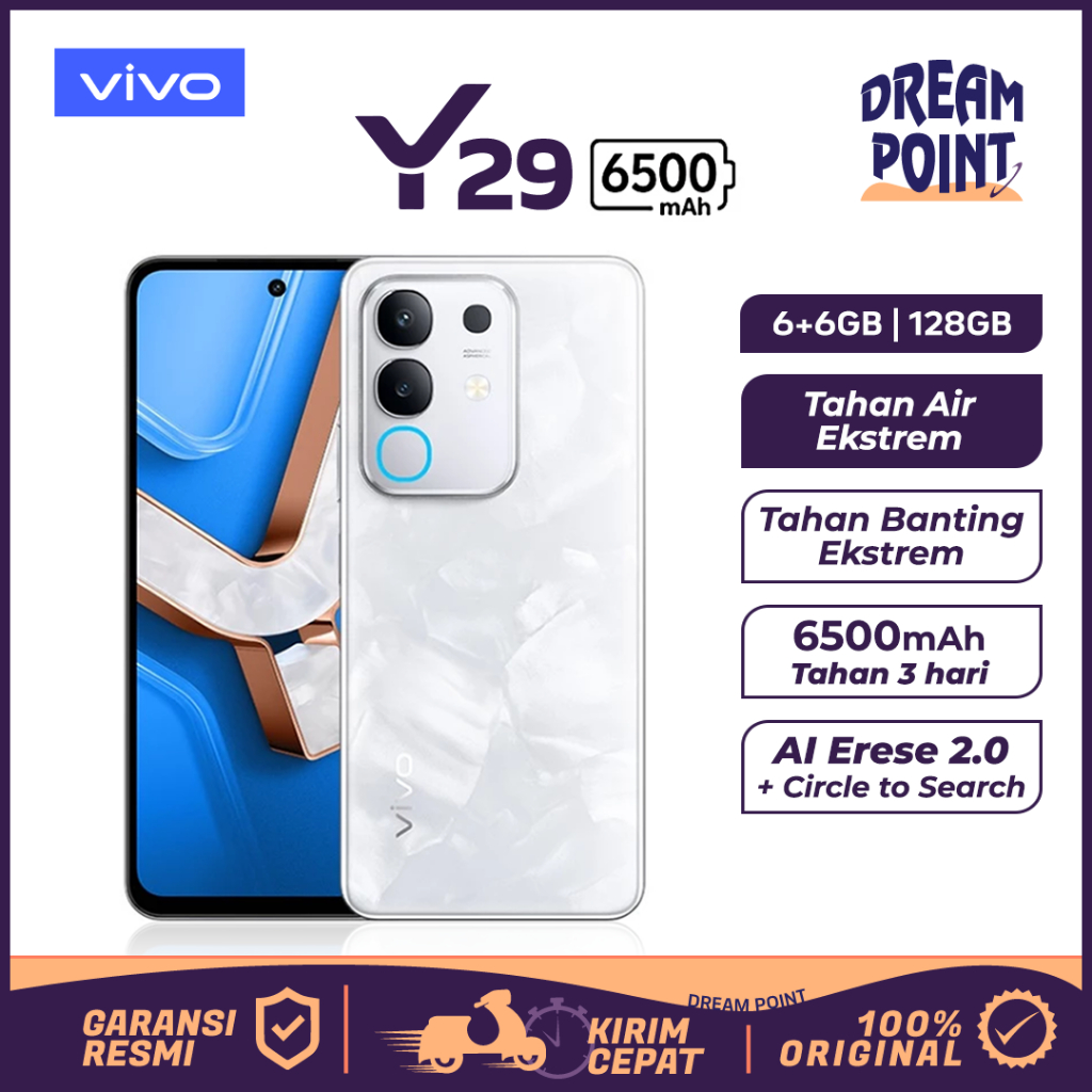 Vivo Y29 Ram 6/128GB Handphone Android 2 Jutaan Terbaik 2025 HP Murah Original 100% Garansi Resmi