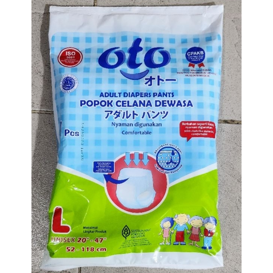 Popok Dewasa dan Pampers Dewasa model Celana SIZE L Merk Ternama dan terlaris OTO Diapers PANTS / La