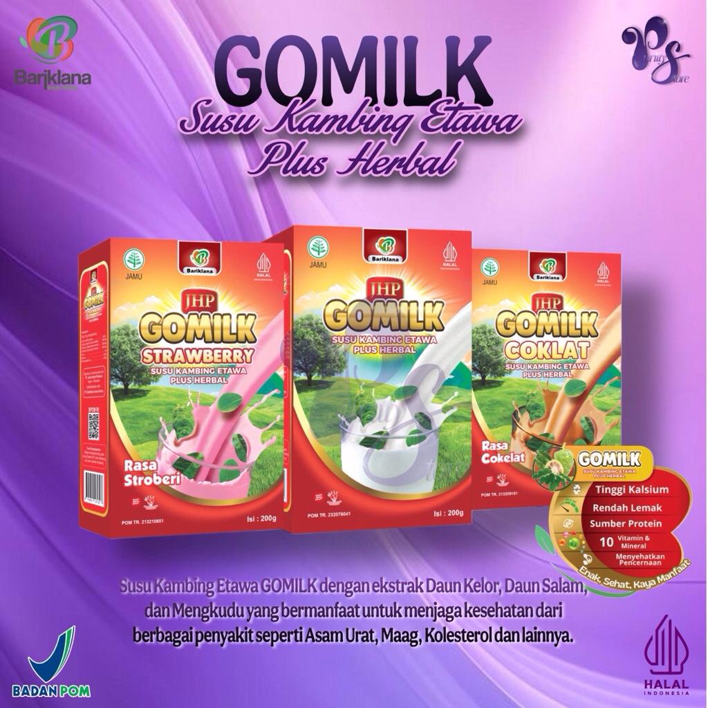 

GOMILK (200GRAM)| Susu Kambing Etawa Plus Herbal Enak dan Tidak Bau Prengus Aman untuk Semua Umur