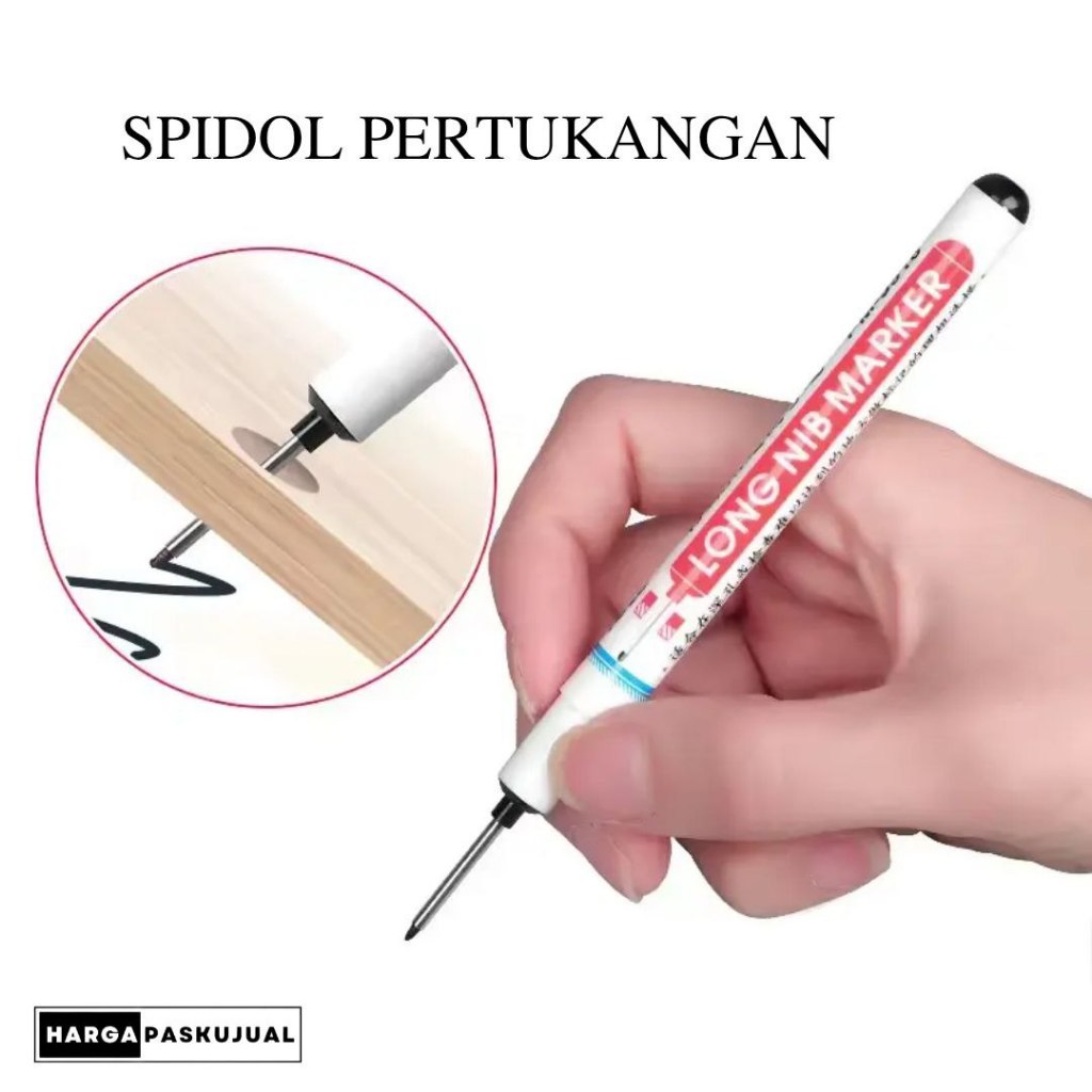 

5 Buah Spidol Lubang Dalam untuk Pertukangan Long Nib Marker Spidol Ujung Panjang Solusi Tanda Area Sulit dijangkau