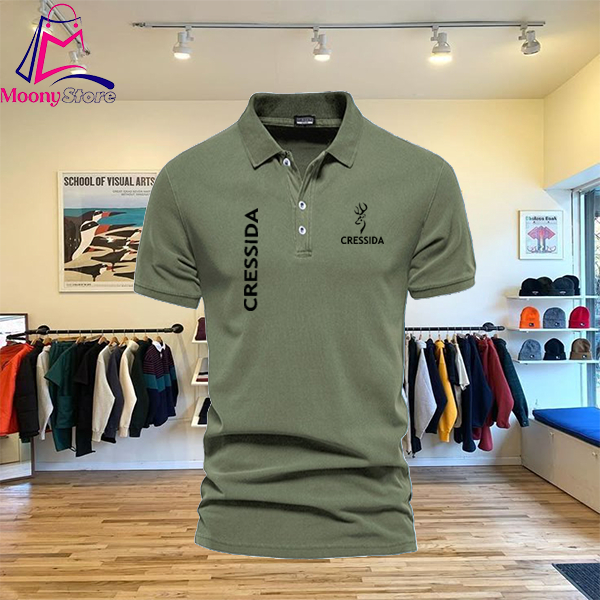 COD T-shrit POLO kerah Cresida Kirka Hitam Kaos Kerah Dewasa Shirt / Kaos Pria Polo / Kaos Seragam