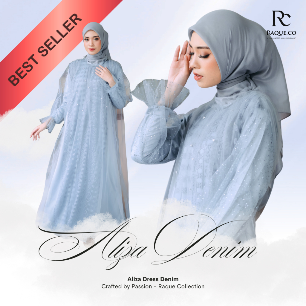 RAQUE.CO - ALIZA DENIM DRESS SERIES / DRESS ELEGAN / REKOMENDASI DRESS WANITA/ DRESS KONDANGAN