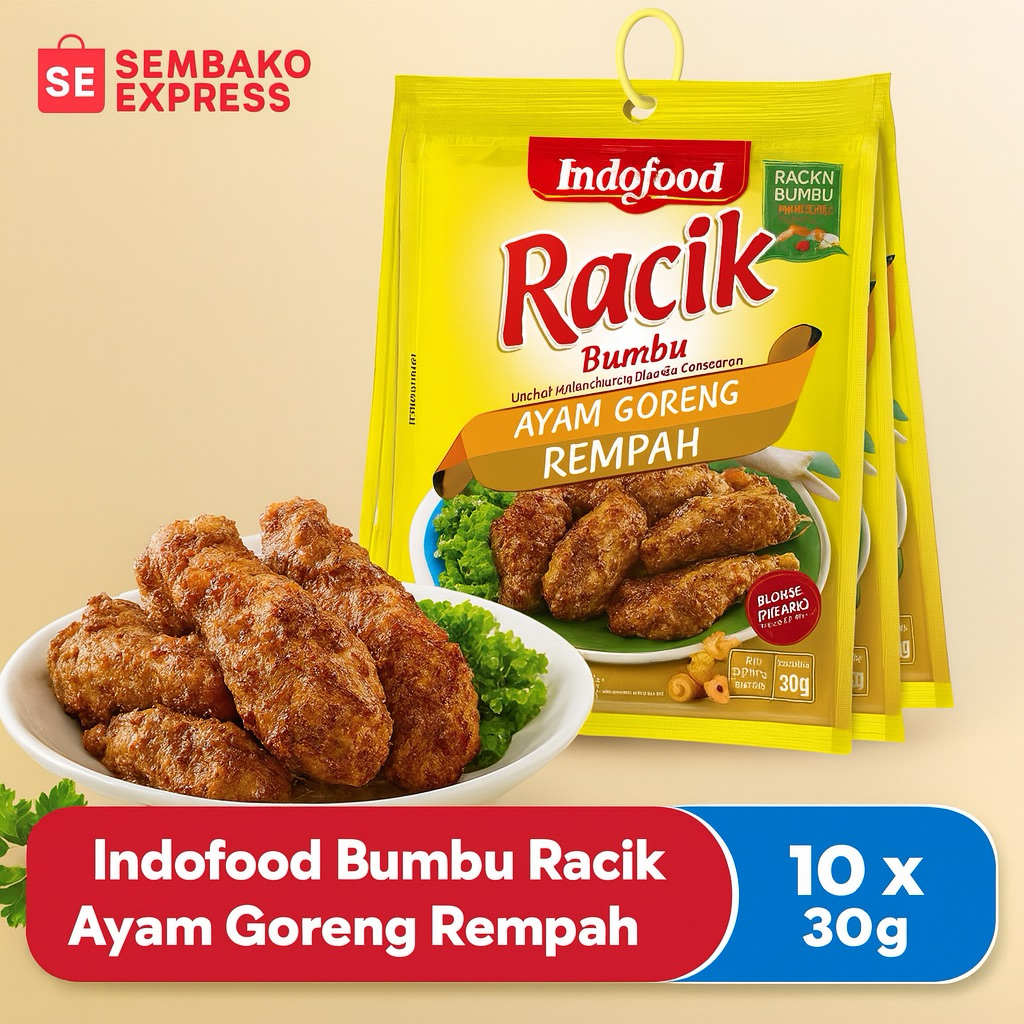 

Indofood Bumbu Racik Ayam Goreng Rempah 10 x 30g – Bumbu Kering Praktis dengan Cita Rasa Rempah Khas