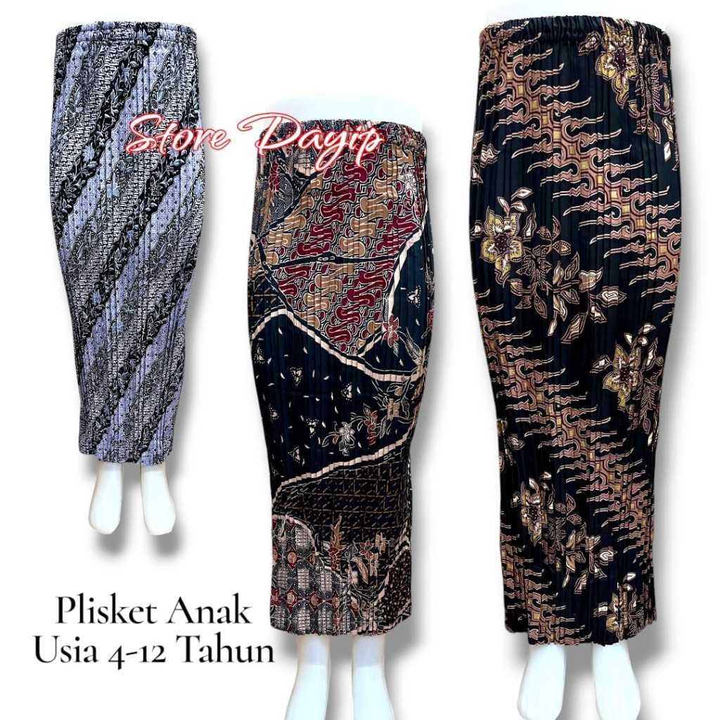 Bawahan Kebaya Anak Usia 7-12 Tahun/Rok Plisket Batik/Bawahan Kebaya Anak Modern