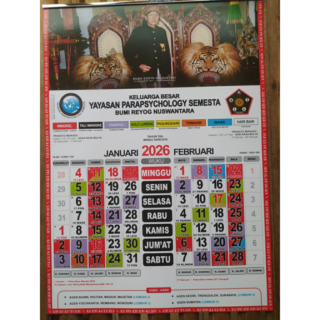 

Kalender 2026 : Kalender Jawa 2026 YPS Yayasan Parapsychology Semesta Terbaru