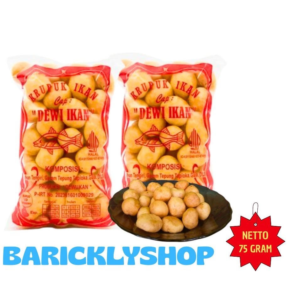

KERUPUK IKAN TENGIRI KRUPUK IKAN TENGIRI CAP DEWI IKAN AMPLANG IKAN TENGIRI 75 GRAM