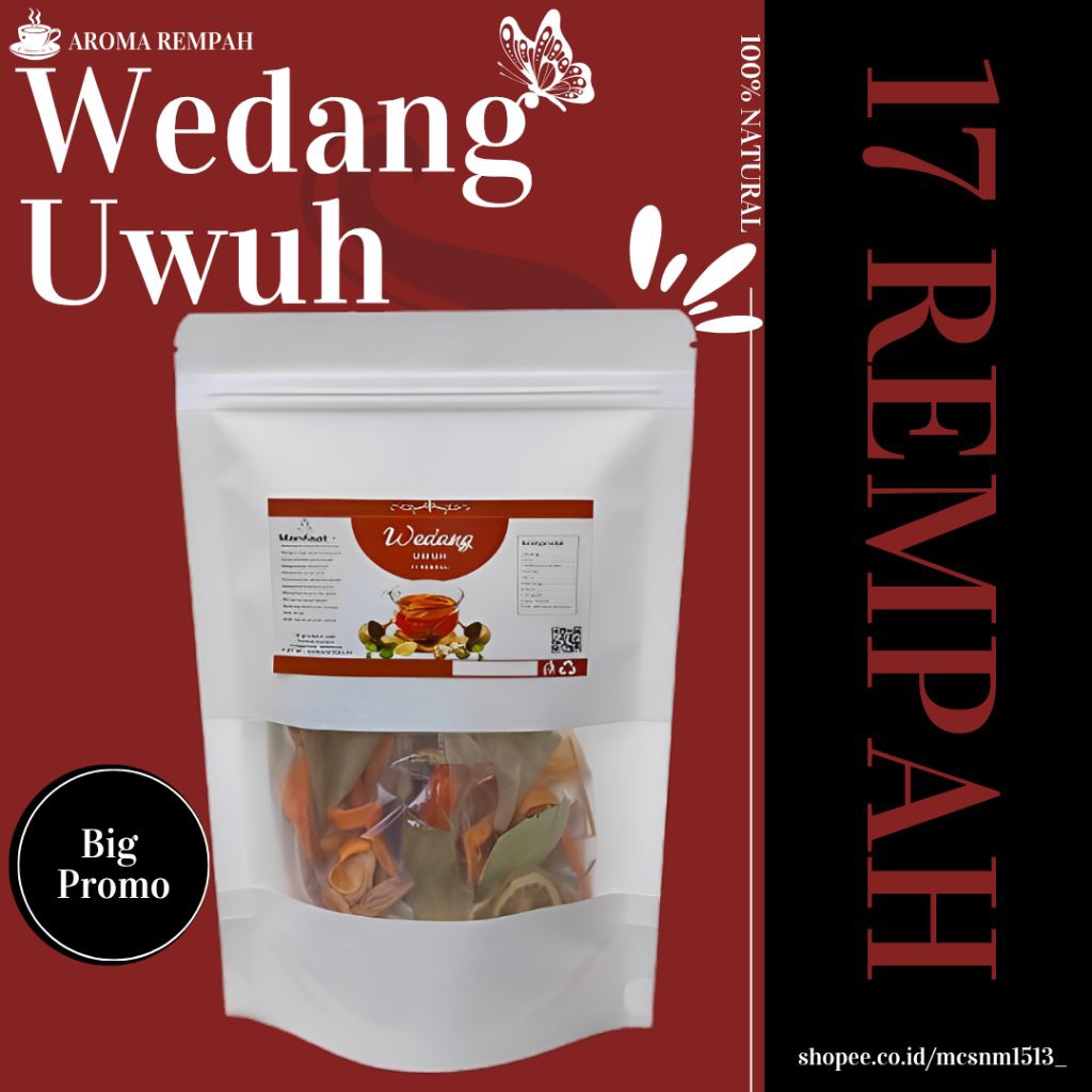 

Wedang Uwuh Komplit 17 REMPAH + Gulabatu / Minuman Tradisional di racik dari rempah pilihan seperti jahe cengkeh jintan habbatussauda dll.