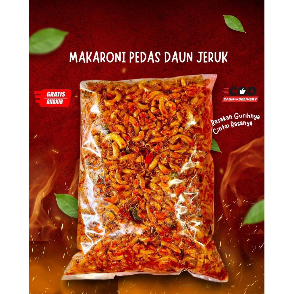 

MAKARONI CIKRUH PEDAS DAUN JERUK 1 KG DIMDIMS SNACK