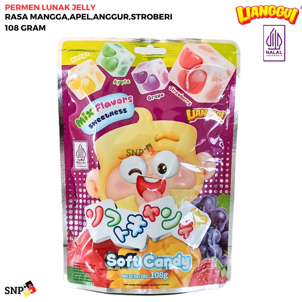 

Terlaris LIANGGUI PERMEN LUNAK SOFT CANDY MIX JELLY ANEKA BUAH 18 GRAM