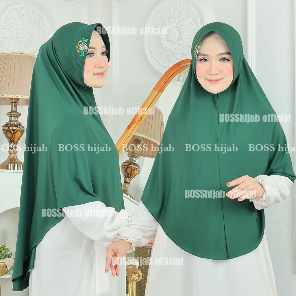 hijab instan muslimat nu jumbo warna hijaubotol size xl/ hijab nu / kerudung muslimat