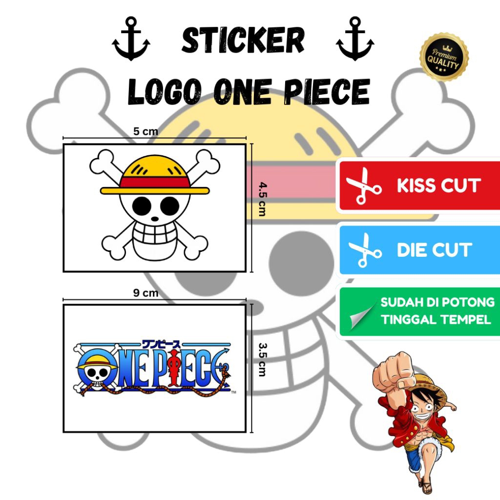 

Stiker One Piece Luffy Logo Bajak Laut – Sudah Dipotong Tinggal Tempel || Kiss Cut / Die Cut || Premium Quality || High Quality