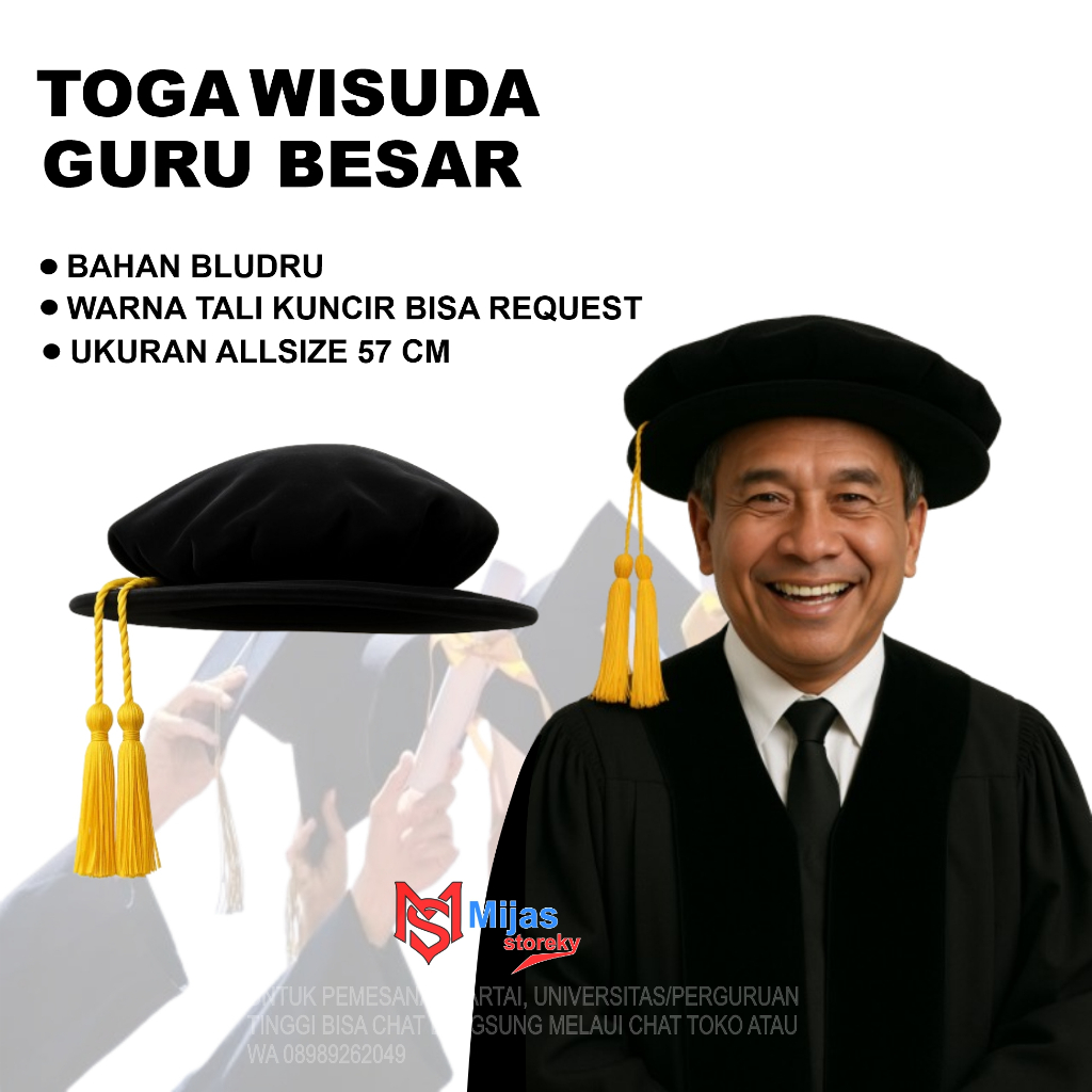 TOPI TOGA WISUDA BELUDRU UNTUK GURU BESAR READY STOK/Toga Wisuda Guru Besar Toga Senat Toga Rektor J