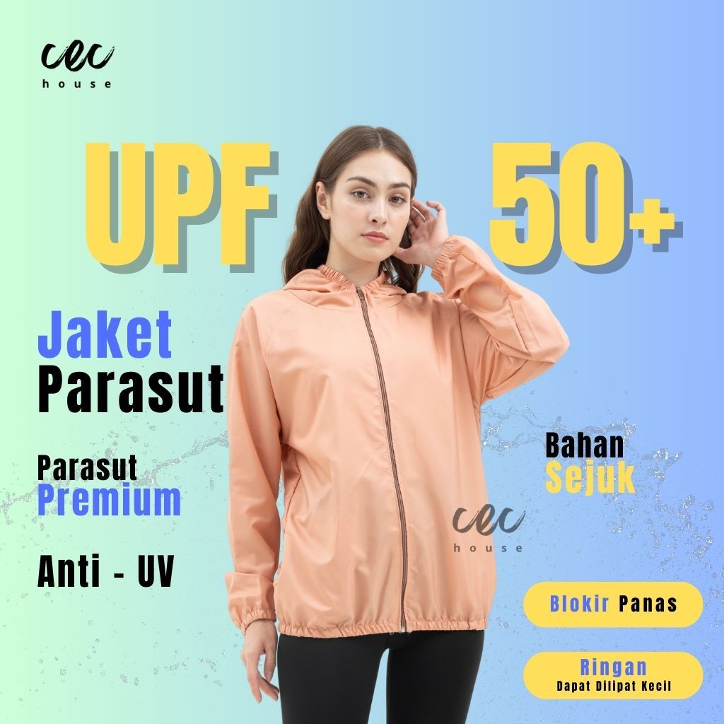 PREMIUM Jaket Olahraga Parasut Polos Pria/Wanita mirip Uniqlo, UV Protection, Windbreaker, Sauna
