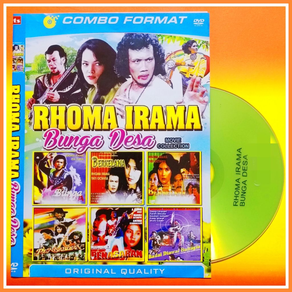 Kaset Film Indonesia Jadul Koleksi Rhoma Irama Pilihan Bunga Desa Campuran isi 6in1