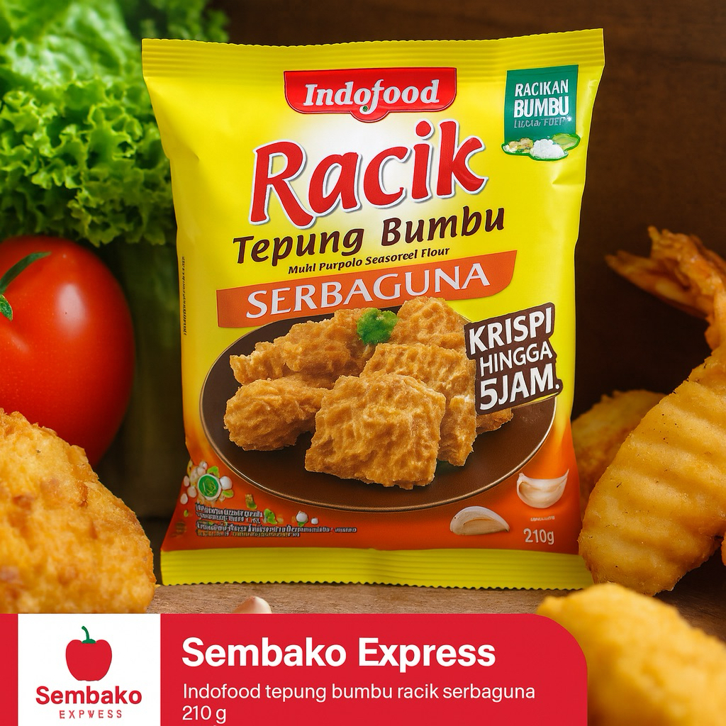 

Indofood Tepung Bumbu Racik Serbaguna 210 g – Krispi Tahan Lama