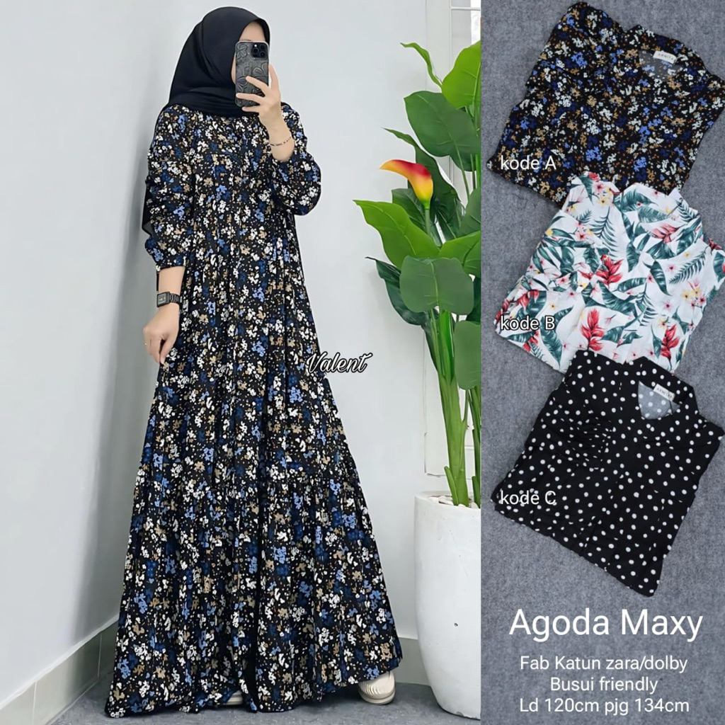 Agoda Maxy Gamis Muslim Terbaru by Valent