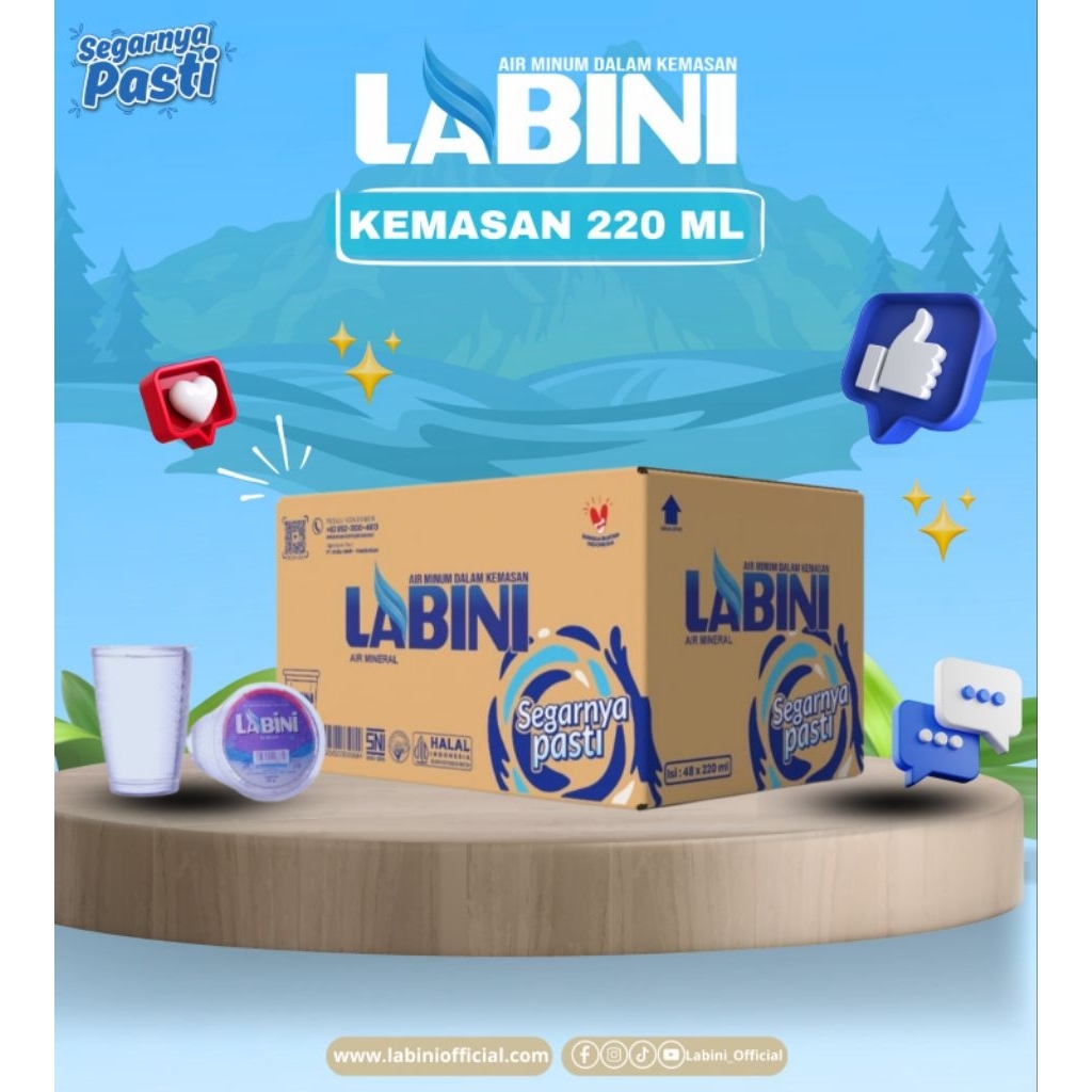 

(INSTANT) Air minum dalam kemasan Labini 220ML X 48 Air minum