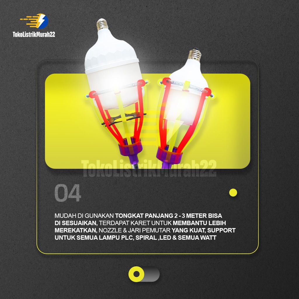 [COD] KEPALA TONGKAT PENGGANTI LAMPU STIK LAMPU /KEPALA STICK LAMPU JUMBO / STICK LAMPU JUMBO 2M