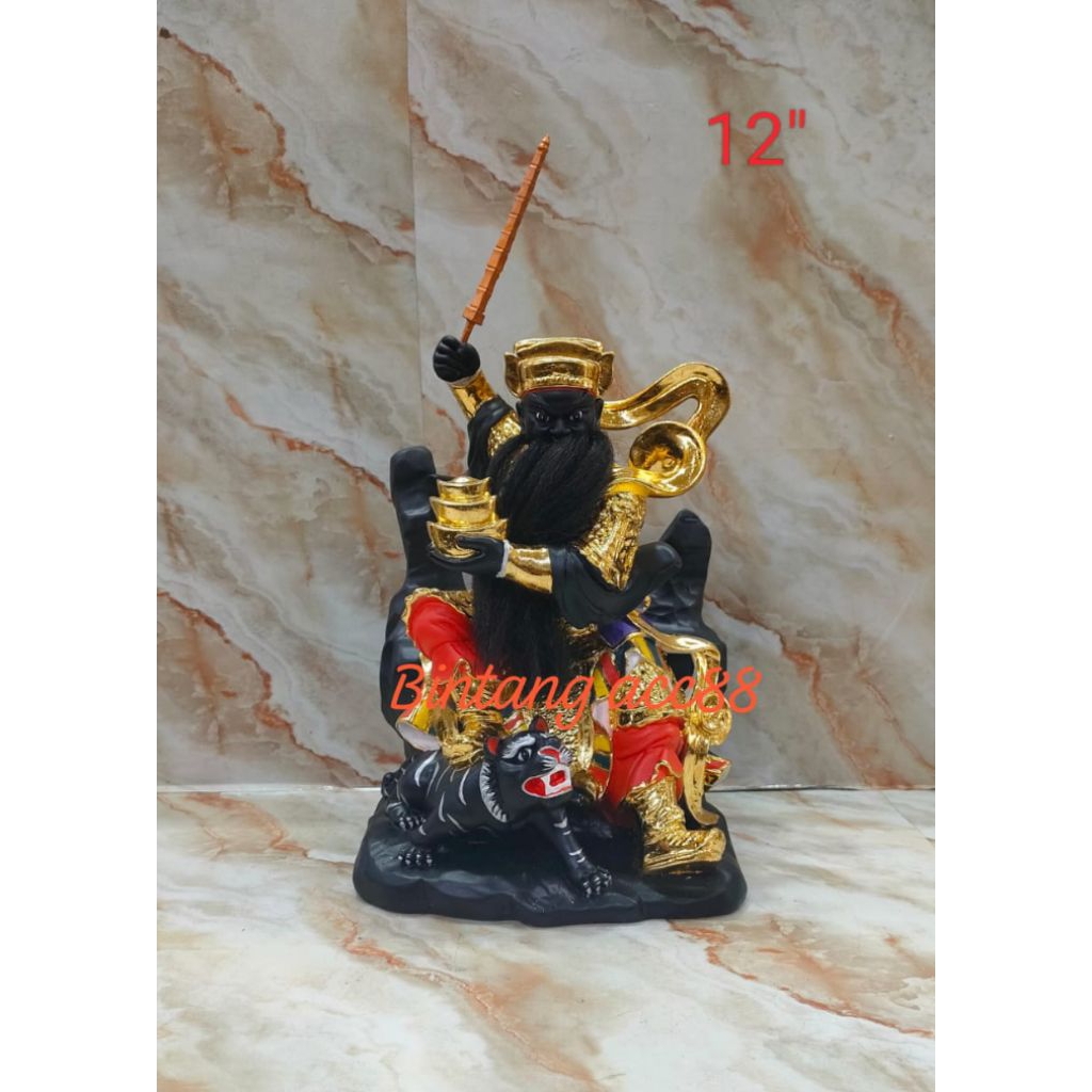 patung dewa han tan kong / tio guan suei - fiber - 12inch