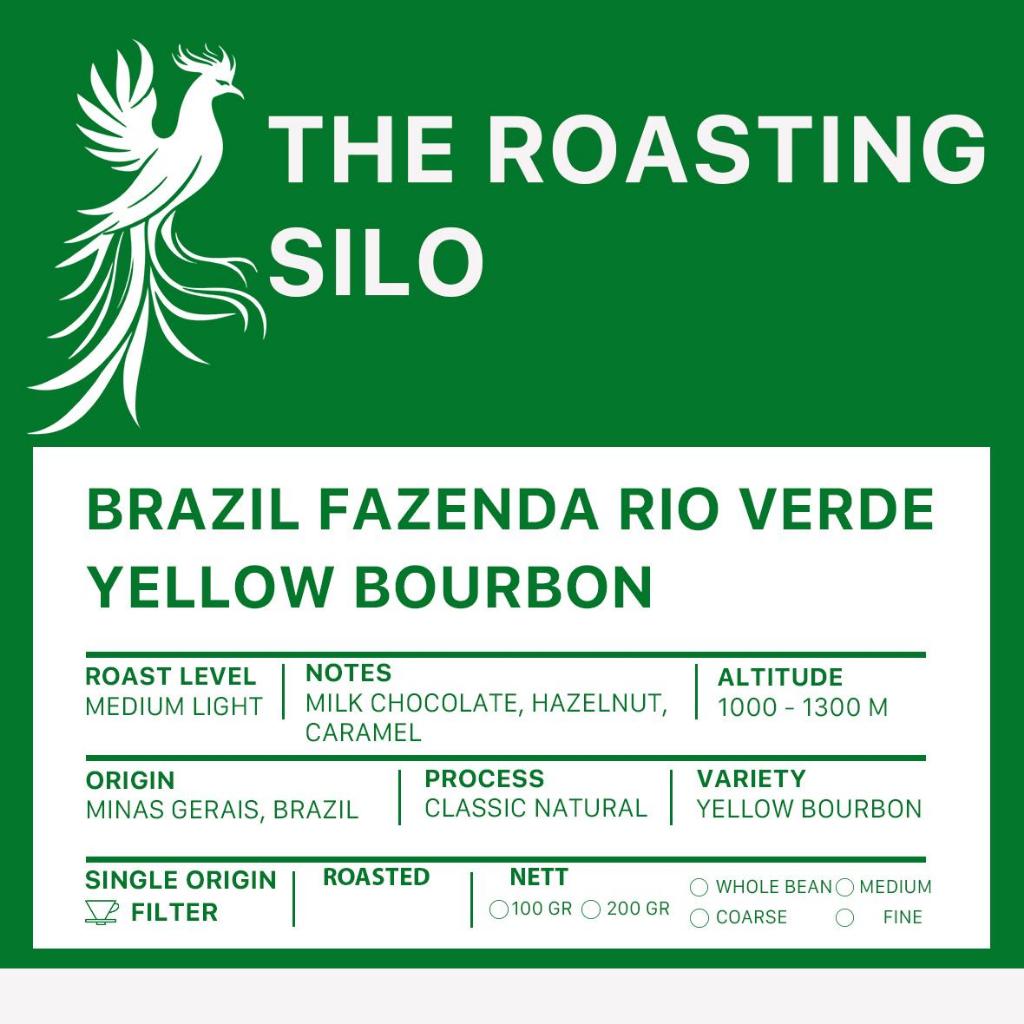 

Brazil Fazenda Rio Verde Yellow Bourbon - Biji Kopi Arabika - The Roasting Silo