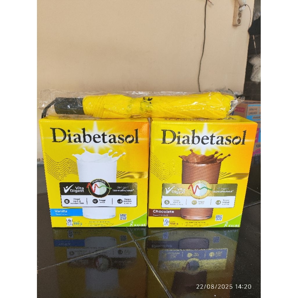 

DIABETASOL COKLAT VANILA 950 GR beli 2 free payung