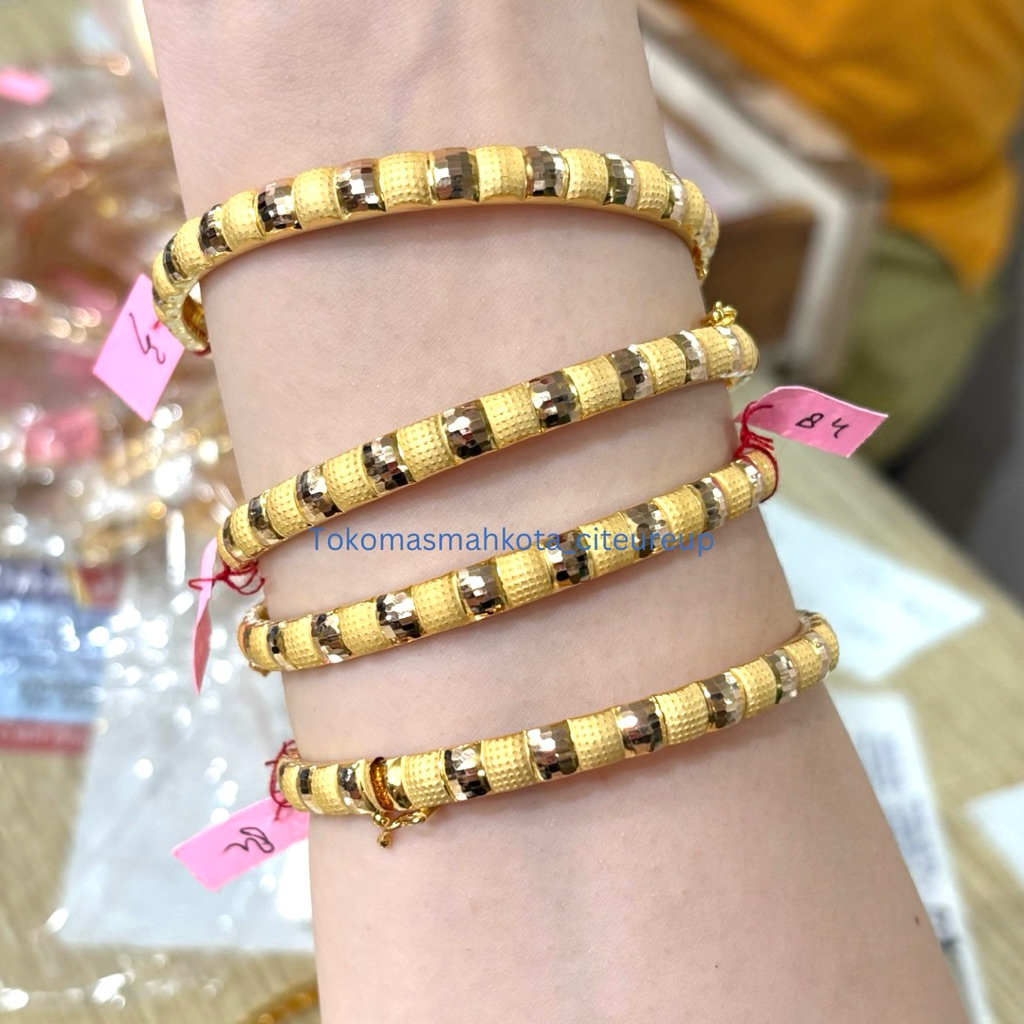 GELANG BANGKOK OMBAK KERONCONG KUNCI EMAS ASLI 8K
