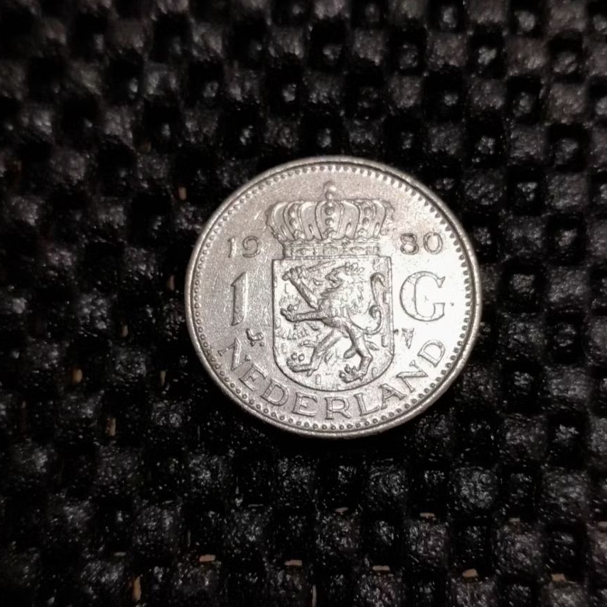 Koin Belanda 1 Gulden tahun 1980 (uang koin asli)