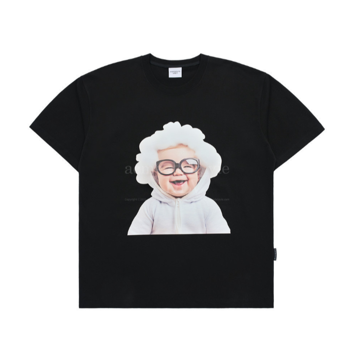 ADLV BABY FACE CLOUD BABY SHORT SLEEVE T-SHIRT BLACK