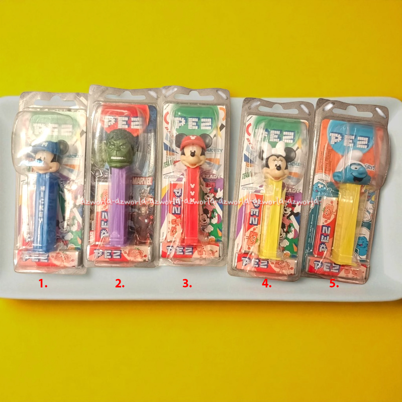 

Pez 17gr Permen Dengan Alat Pencet Karakter Mickey Mouse Hulk Surf Permen Rasa Buah Pes Pezz
