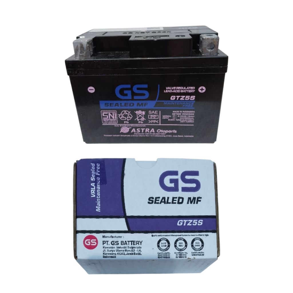 AKI GS GTZ5S KARISMA ACCU MOTOR KARISMA SUPRA X 125 BEAT ORIGINAL