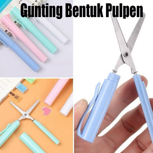 

Gunting kecil/pen gunting/Gunting Mini / Saku / Lipat / Pulpen / Portable / Pen-Type / Pocket Scissors