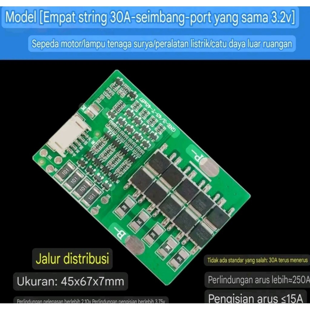 

BMS Motor Starter Max 250A Lifepo4 4S 12V 30A