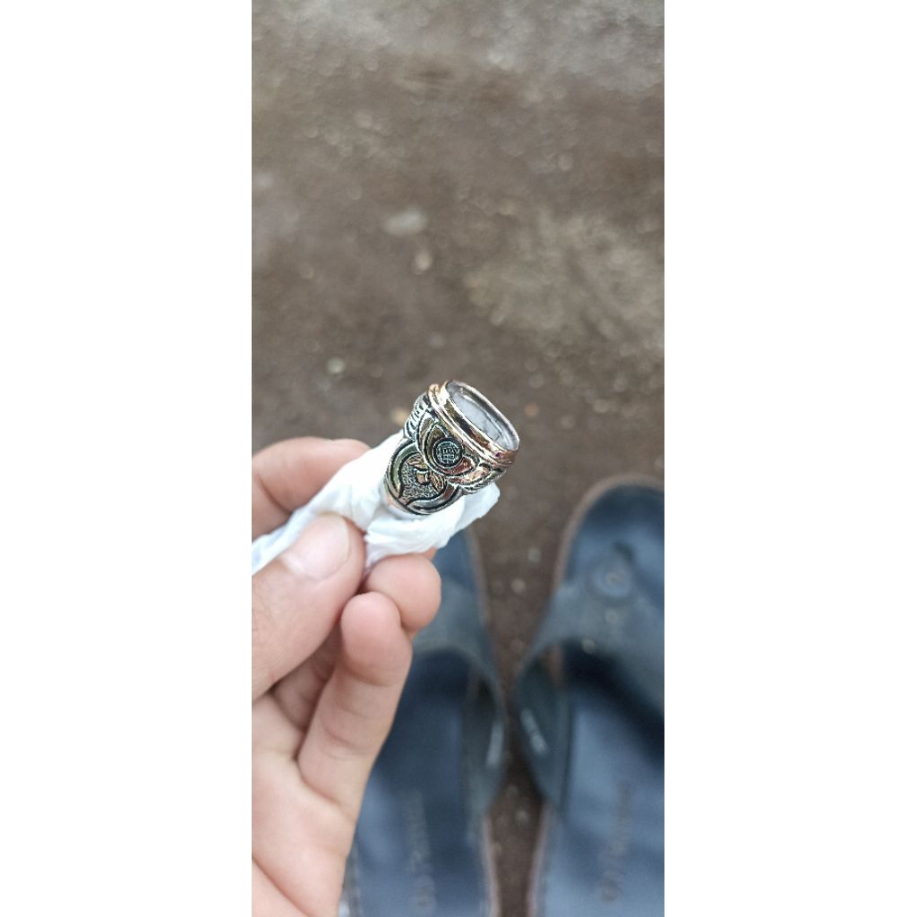 CINCIN/RING BATU PIRUS PERSIA BAHAN KUNINGAN SARI+KROOM