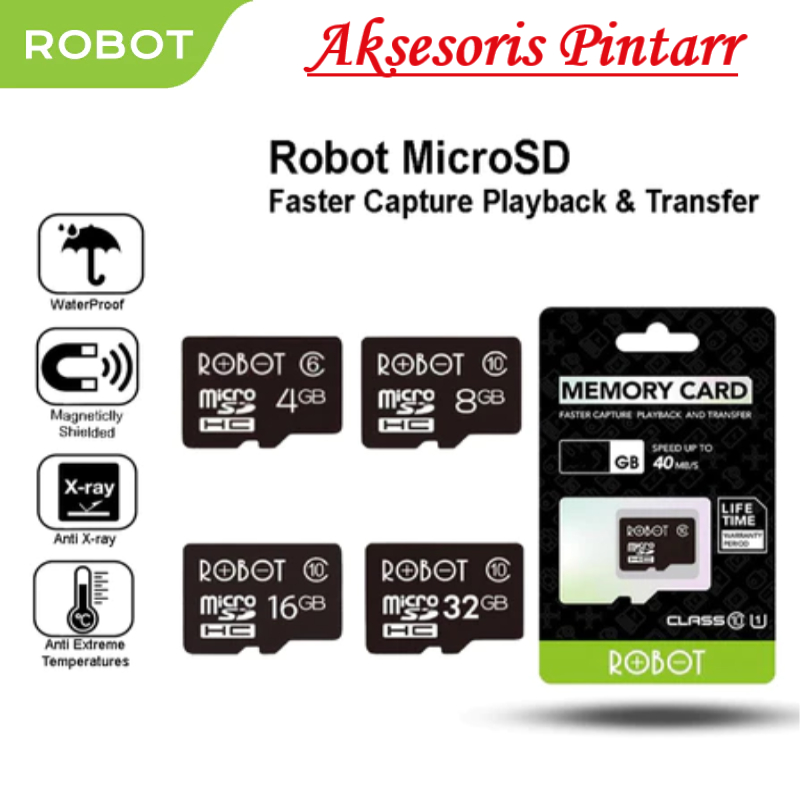 Kartu Memori HP Micro SD Robot 4GB 8GB 16GB Memory Card  Original